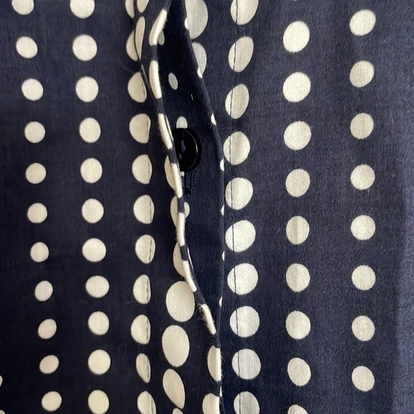 Jones New York Signature Women’s Geometric Polka Dots Blouse Navy/White L - Picture 4 of 7